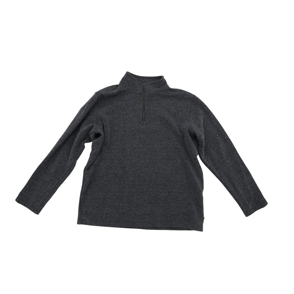 GAP Men Textured Knit Quarter Zip Pullover Sweater Charcoal Gray XL